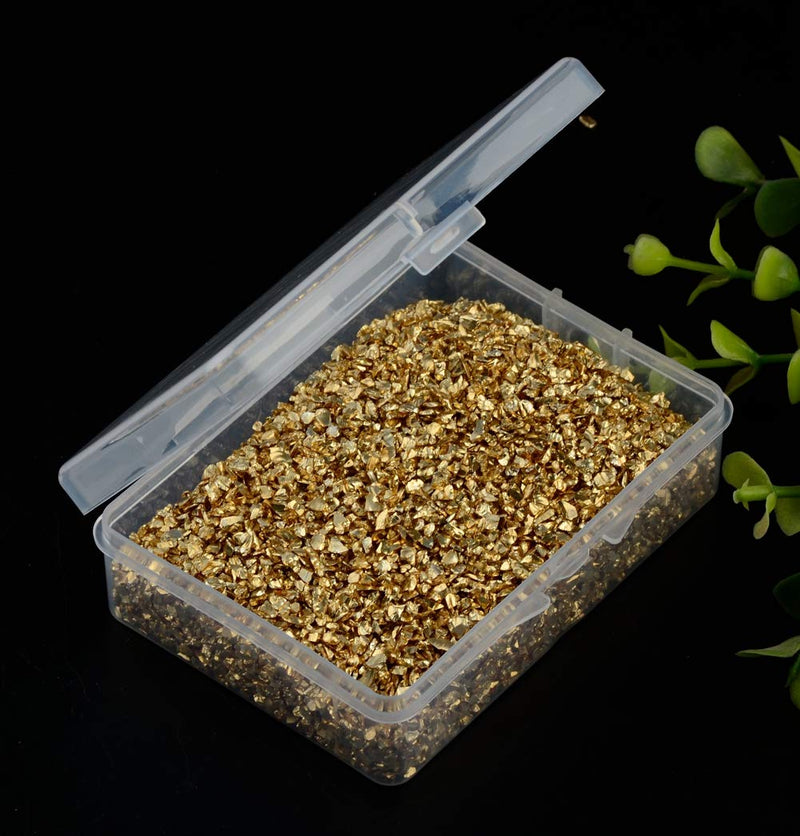Crushed Glass Irregular Metallic Mini Chips Sprinkles Chunky Glitter Gold 100g 0.5-2.5mm for Nail Arts Craft DIY Vase Filler Epoxy Resin Mold Jewelry Making Decoration (Gold, 0.5-2.5mm) - NewNest Australia