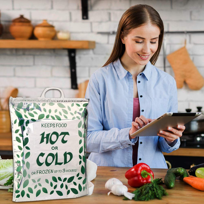 NewNest Australia - Hot Cold Food Bag (3 Pack) Reusable, Multipurpose Insulated Thermal Cooler for Warm Lunch Meals, Grocery/Fruit/Meat/Vegetables, Ice-cold Beers & Beverages | Keeps Frozen Up to 3 Hours 