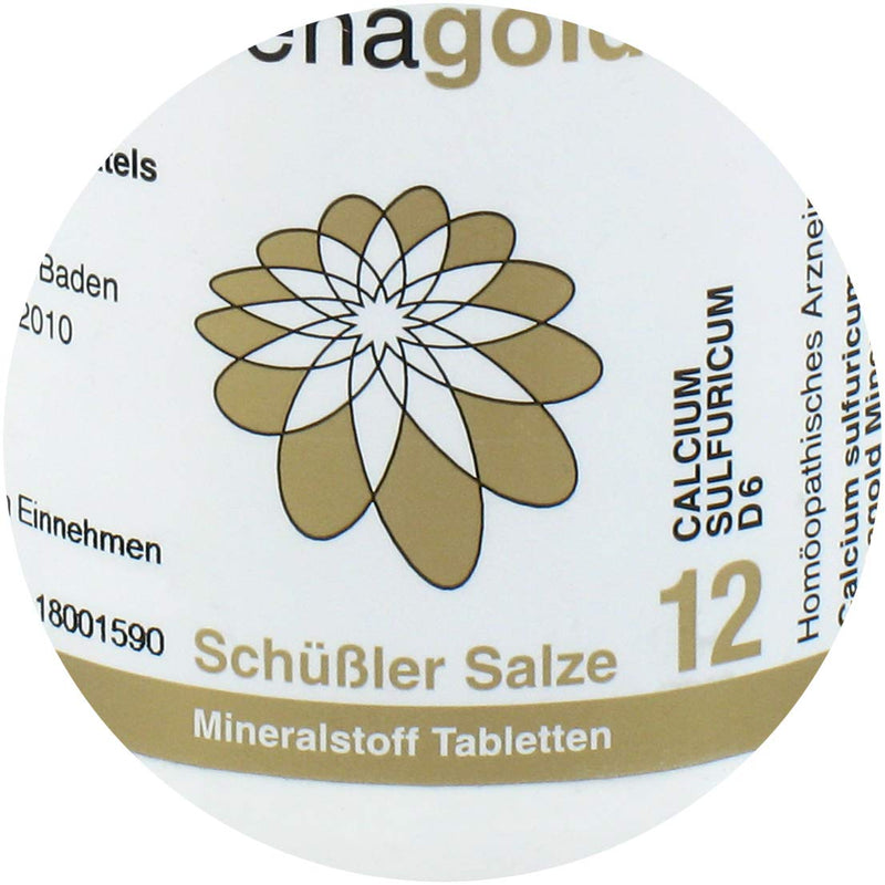 Schüßler Salt No. 12 - Calcium sulfuricum - 400 tablets, gluten-free - NewNest Australia
