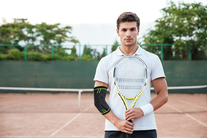 Agile Now Upgraded Elbow Support Stabilises & Protects Joints - Non-Slip Tennis Elbow Bandage With Curved Gel Pads - Suitable For All Sports Such As Tennis, Weightlifting & Golf (Xl, Green) - NewNest Australia