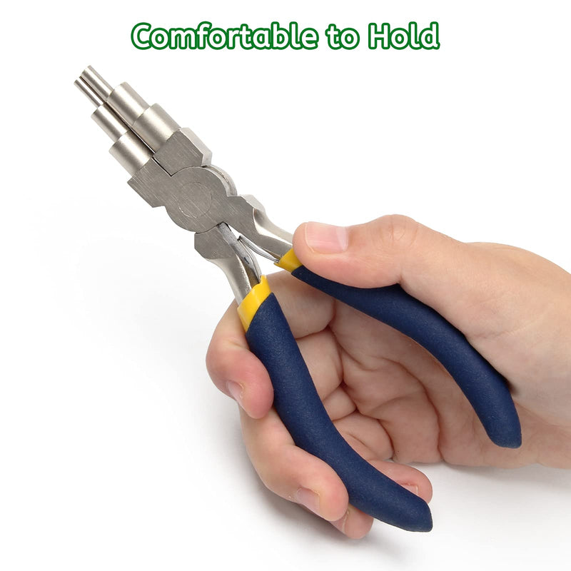 6 In 1 Bail Making Pliers, Coolrunner 6 Step Wire Looping Pliers With Anti Slip Handle Bail Making Pliers for Jewelry Making Wire Bending Tool for Bending 3-10mm Bails, Loops, Hooks, Jump Rings Blue - NewNest Australia
