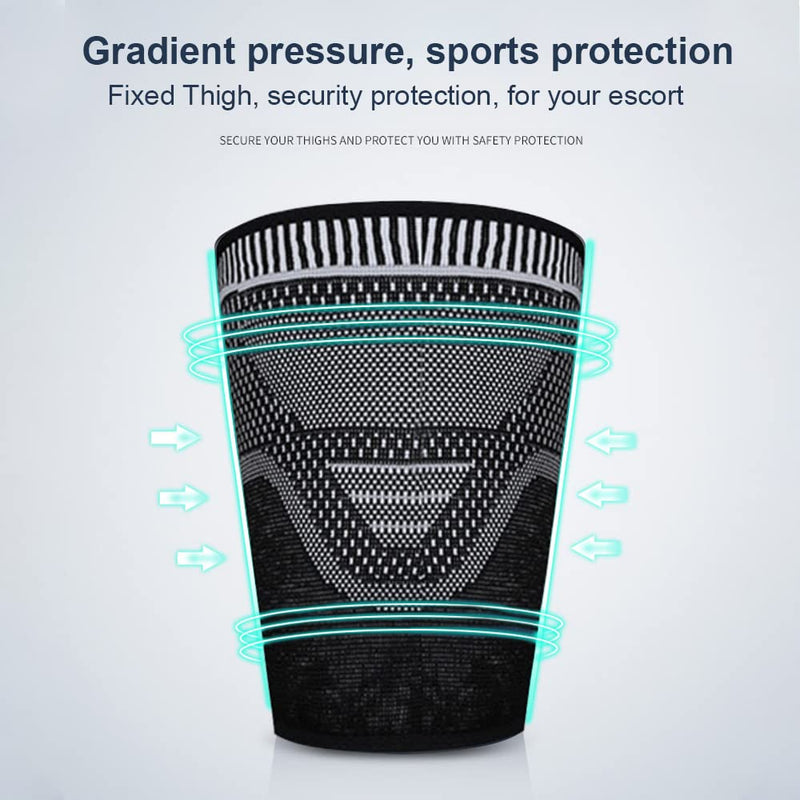 Tofbs Pack Of 2 Thigh Brace For Men & Women, Breathable, Non-Slip Compression Thigh Bandage For Sports, Knee Tendon, Quadricep Injuries, Muscle Fiber Tear (Xl, Black) - NewNest Australia