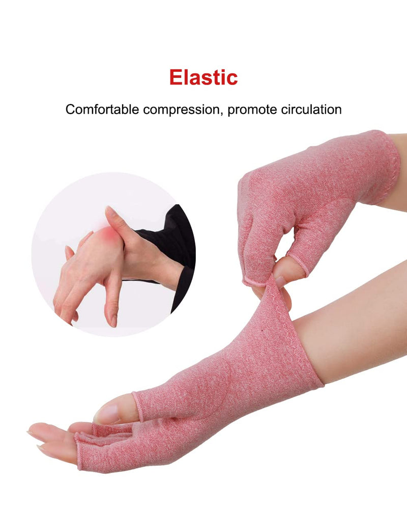Osteoarthritis Gloves, Fingerless Gloves, Rheumatism Compression Gloves, Arthriti Gaming Gloves, Rheumatic Pain Relief, Rsi, Carpal Tunnel Syndrome (M, Gray + Pink) - NewNest Australia