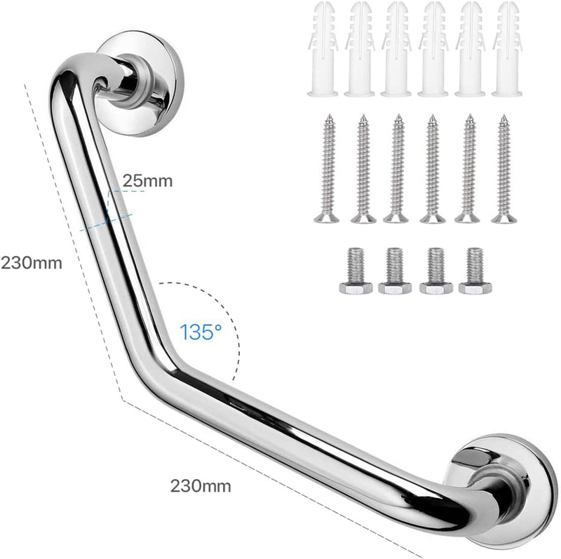 Soriace® Stainless Steel Grab Bar, Anti-Slip Grab Rail Handle/Wall Mounting Towel Rail Bar/Bathroom Support Handle Suit for Elder & Children & Personal Use Silver - NewNest Australia