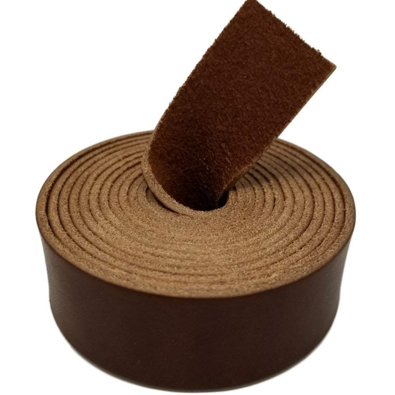 TOFL Genuine Top-Grain Leather Strap | 72 Inches Long | 1 Inch Wide | 1/16 Inch Thick (4-5 oz) | 1 Leather Strip for DIY Arts & Craft Projects, Clothing, Jewelry, Wrapping | Medium Brown 1/16 Inch Thick (4-5 oz) - NewNest Australia