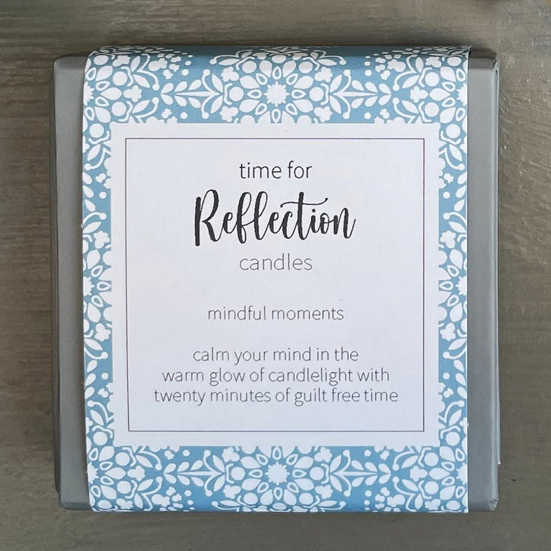 time for Reflection Candles (wrap) by Cotton & Grey. Mindful Moments. 12 Pure Beeswax Candles and a Ceramic Holder. Calm Your Mind in The Warm Glow of Candlelight. - NewNest Australia