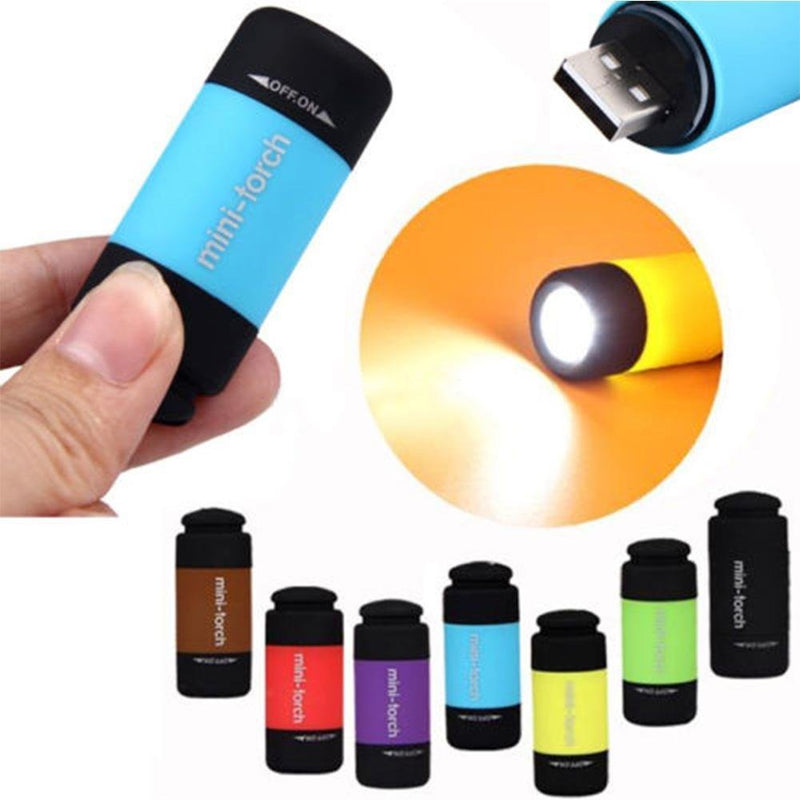 Mini Keychain Flashlight, 50 Lumen USB Rechargeable Small Pocket LED Torch Flashlight (7 pack) 7pcs #B12 - NewNest Australia