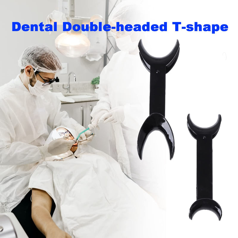 6 Pcs Dental Retractor, T-Shape Dental Cheek Retractor 3 Large Size+3 Small Size Double Head Mouth Opener，Surgical Retractor for Teeth Whitening Dental Orthodontic Tool (Black) Black - NewNest Australia