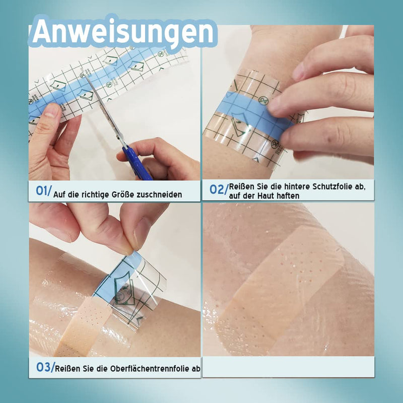 Pack Of 2 Waterproof Transparent Bandage, Waterproof Plaster Transparent Plaster Roll, Elastic Adhesive Bandage, Fixer Plaster Stretch, Skin Healing Protective Bandages For Anti-Allergic Sports - NewNest Australia