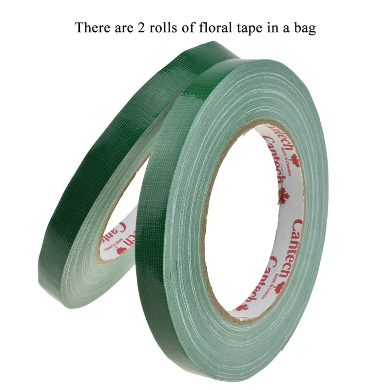 HAHIYO Green 0.5Inch Wide (200Feet/66Yard Total) 2Rolls Floral Tape Waterproof Florist Tape Flower Wrap Adhesive Waterproof Decorative Tape for Bouquet Stem Wrapping Flower Arranging and Floral Craft Green-0.5in-2P/66Yard - NewNest Australia