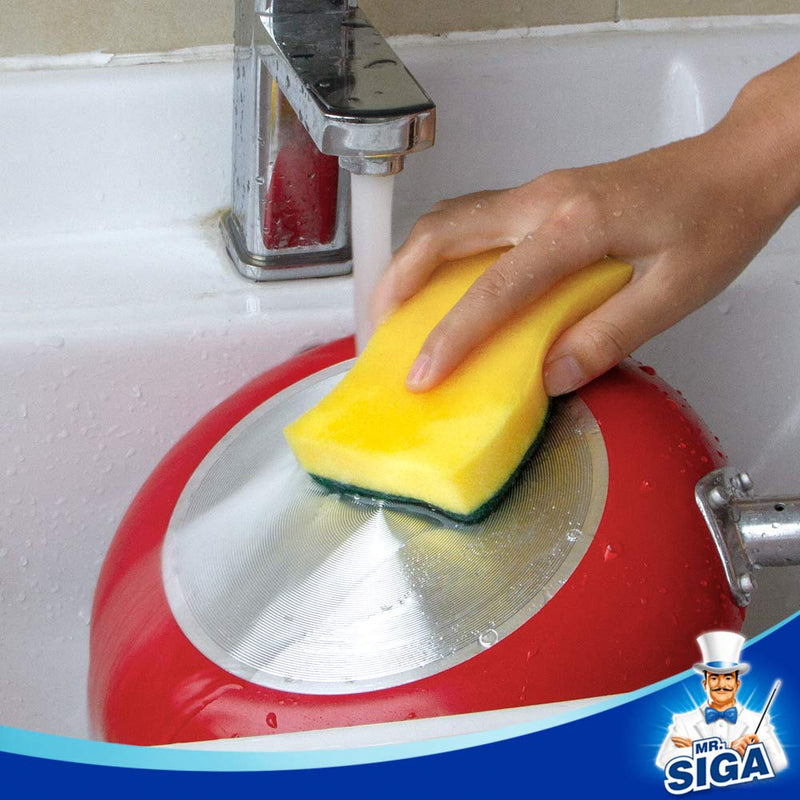 MR.SIGA Heavy Duty Scrub Sponge, Pack of 6, Size:11 x 7 x 3 cm, 4.3" x 2.8" x 1.2" 6 Pack - NewNest Australia