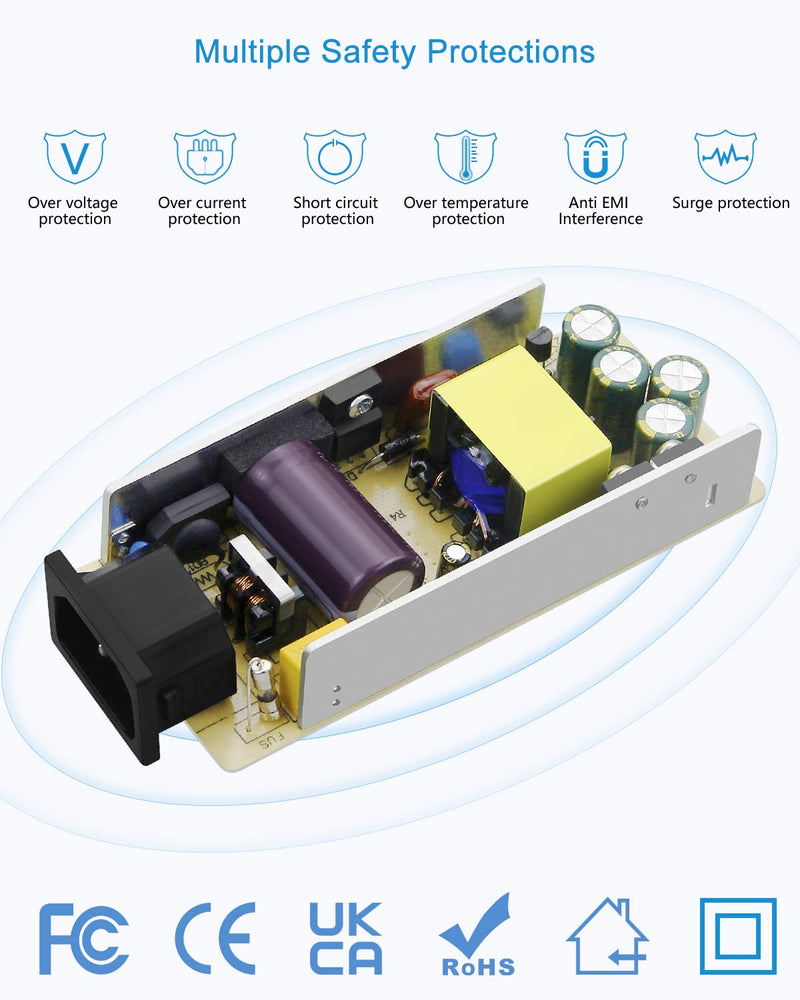 ALITOVE DC 12V 5A Power Supply Adapter Converter Transformer AC 100-240V input with 5.5x2.5mm DC Output Jack for 5050 3528 LED Strip Module Light - NewNest Australia