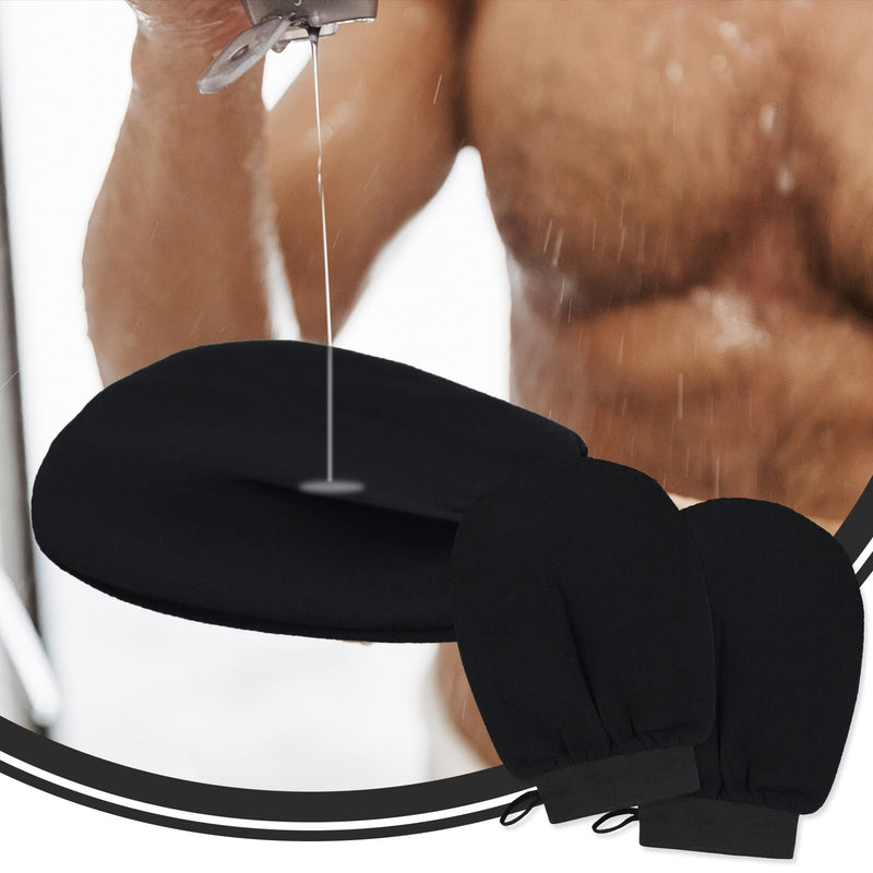 4PCS Exfoliating Gloves, Exfoliating Glove Black Deep Body Exfoliating Glove Dead Skin Remover Shower Body Exfoliating Gloves for Women and Men, Ingrown - NewNest Australia