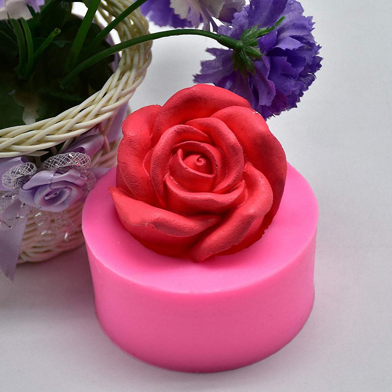 2Pcs/Set 3D Rose Flower Candle Molds, Rose Shaped Craft Art Silicone Mold for Fondant Cake Decoration Making Beeswax Candle Handmade Soap Lotion Bar Crayon Wax Plaster - NewNest Australia