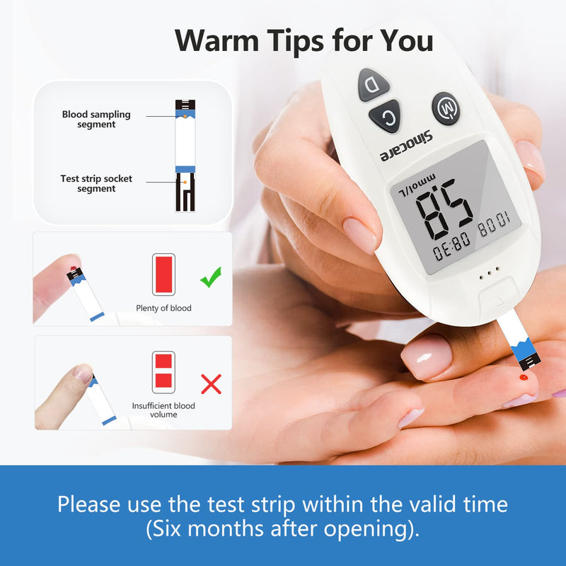 Sinocare Test Strips, 200pcs Safe Accu Blood Sugar Test Strip, Diabetes Test Strips, Blood Glucose Test Strips for Sinocare Safe Accu Blood Sugar Monitor, Pack of 200 (200pcs Strips & 200pcs Lancets) - NewNest Australia