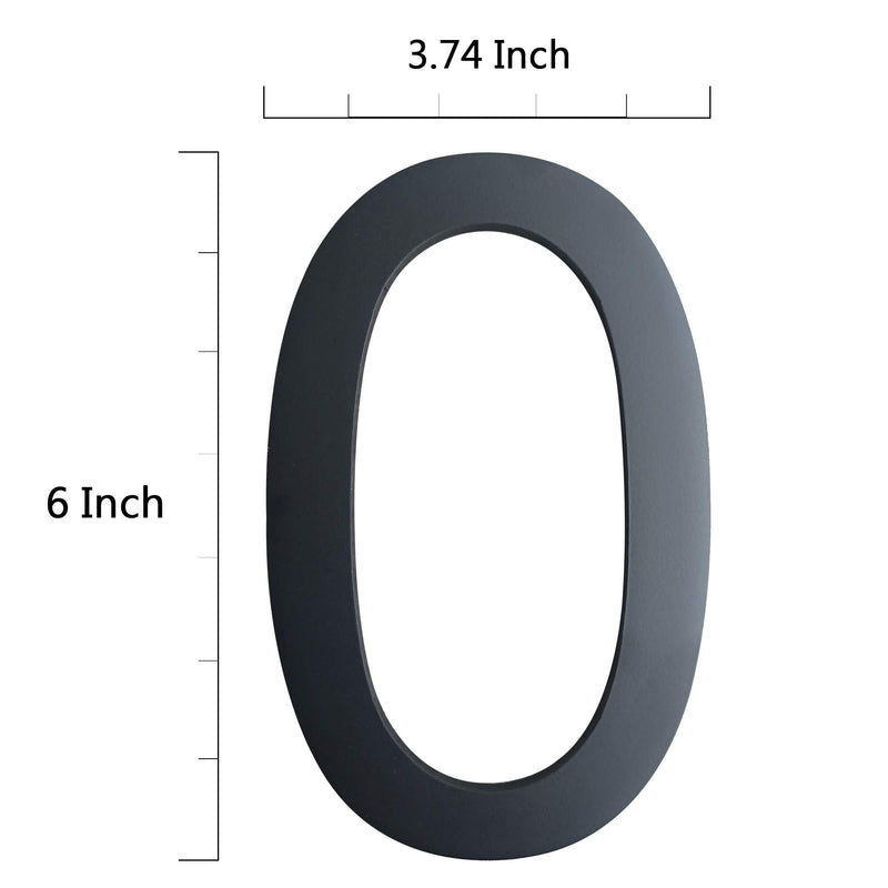6 Inch House Numbers- Modern Floating Stainless Steel Home Address Number Elegant Black Finish,Number 0 - NewNest Australia