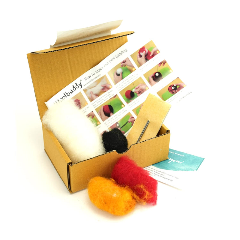 Woolbuddy Needle Felting Kit Beginner, Bee and Lady Bug, Wool Felting Kit for Adults, Includes 2 Felting Needles and Photo Instructions, DIY Needle Felting Kit for Arts and Crafts Bee and Ladybug - NewNest Australia
