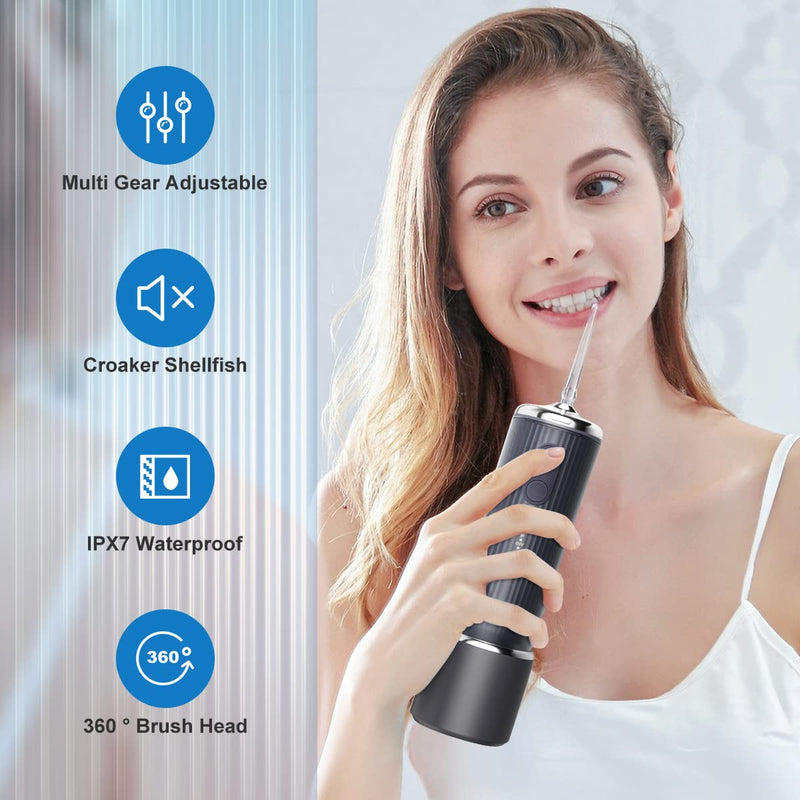 CARER SPARK oral irrigator with self-cleaning mode - portable oral irrigator for teeth cleaning with 4 modes and 5 pieces. IPX7 waterproof USB charging for travel and home use - NewNest Australia