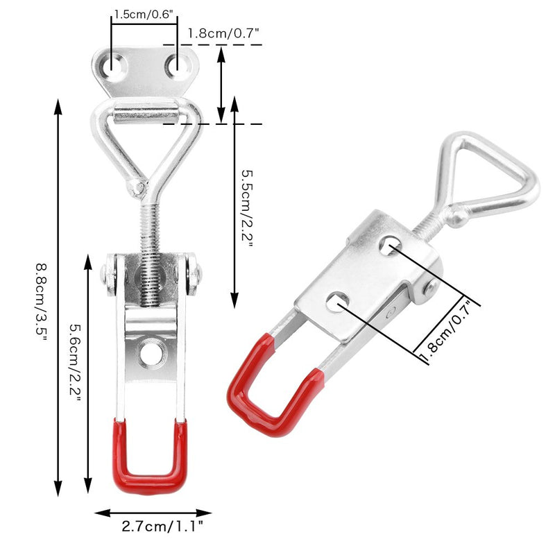 4-Pack Houkiper Pull Latch - Metal Adjustable Door Cabinet Box Case Toggle Latch Hasps Toggle Clamp - 360 Lbs Capacity (S (3.51.10.8")) - NewNest Australia