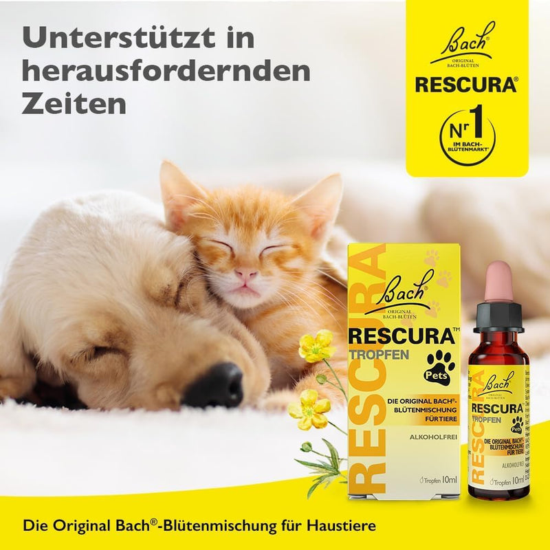 Original Bach RESCURA Pets drops: (formerly Rescue) Bach flower mixture 10ml 10 ml (pack of 1) - NewNest Australia