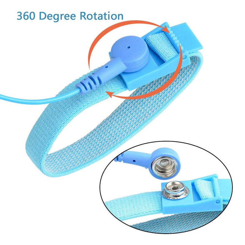 GTIWUNG Pack of 4 anti-static wristbands, anti-static bracelet, grounding bracelet, wrist strap, anti-static wrist strap, reusable anti-static wristbands with ground cable and crocodile clip - NewNest Australia
