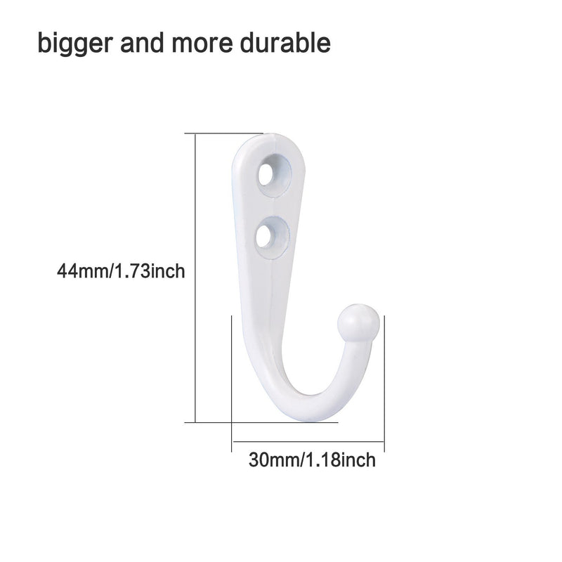 NewNest Australia - eBoot 20 Pieces Wall Mounted Hook Robe Hooks Single Coat Hanger and 50 Pieces Screws (White) White 