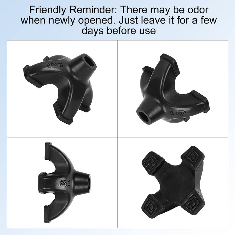 supregear Rubber Cane Tip with 4 Prong, 19 mm Quad Rubber Cane Tip Replacement Non-Slip Self Standing Cane Foot for Walking Cane Crutch Folding Cane Accessory, 1 Pack - NewNest Australia