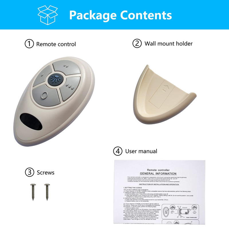 35T1 Ceiling Fan Remote Control Replacement for Harbor Breeze Allen Roth, 303.9MHz, 3-Speed, Light Dimmer, Learn Key, Replace FAN-53T FAN-11T L3HFAN35T1 FAN-35T1 L3HFAN35T FAN-35T (Remote Only) - NewNest Australia