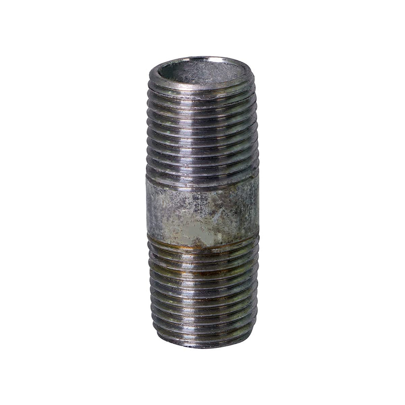 SUPPLY GIANT OQHM1020 2" Long Galvanized Steel Nipple Pipe Fitting with 1" Nominal Size Diameter, 1" x 2" - NewNest Australia