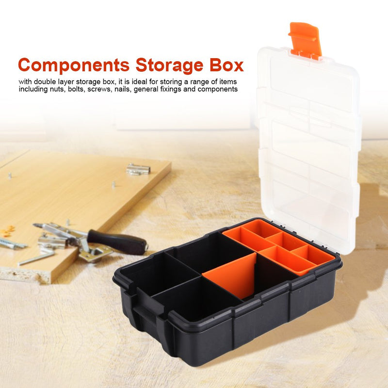 Plastic Tools Storage Box, Two-layer Heavy-duty Screw Tool Case Small Electronic Tools Holder Components Storage Box Small Parts Tool Organizer Box - NewNest Australia