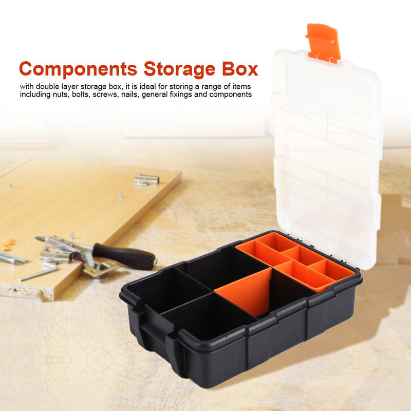 Plastic Heavy-Duty Tool Storage Box Two-Layer Components Storage Case Organizer Small Parts Tool Box - NewNest Australia