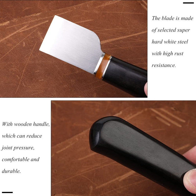 Leather Cutting Knife, Leather Skiving Knife with Wooden Handle Leather Craft Cutting Knife with Exquisite Package, Leather Craft Cutting Hand Tool - NewNest Australia