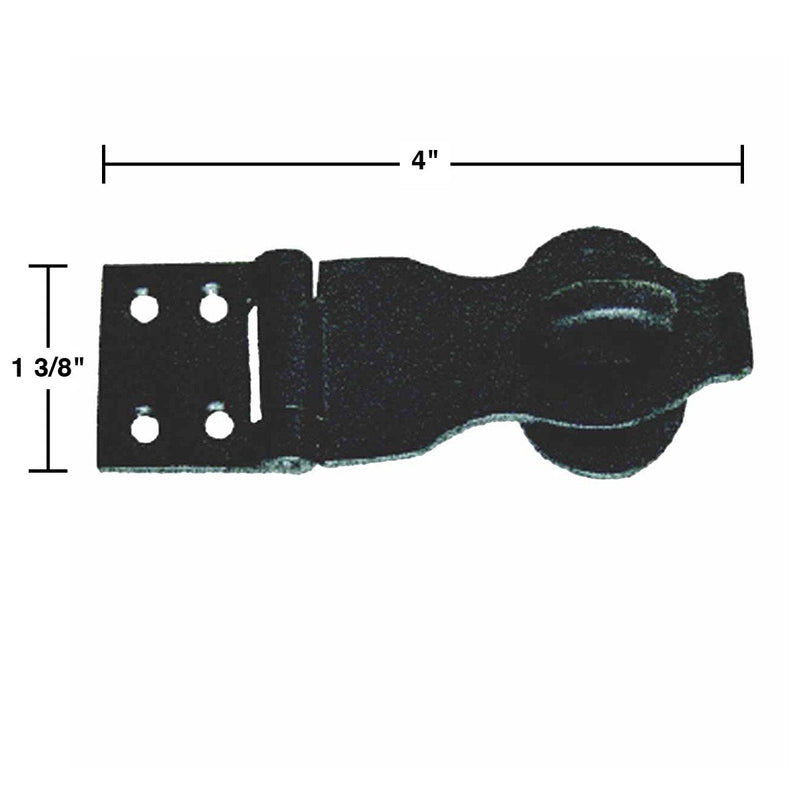 Decorative Black Wrought Iron Hasp Lock 4" X 1.75" Heavy Duty Rust Resistant Hasp Latches Safety Padlock Clasps for Cabinets, Chests Or Doors with Screws | Renovators Supply Manufacturing Pack of 2 - NewNest Australia