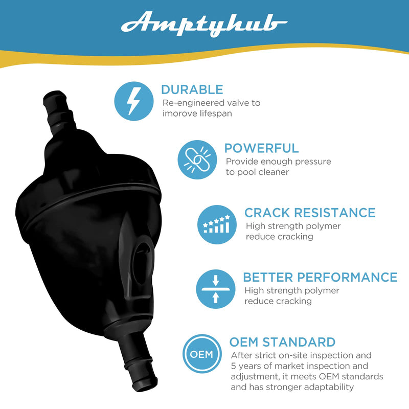 Amptyhub Pool Cleaner Complete Backup Valve Kit G62 with 2 Hose Nut D16 Replacement for Zodiac Polaris 3900 Sport, 280 Black Max F5B, TR35P Pool Cleaners (Black) - NewNest Australia