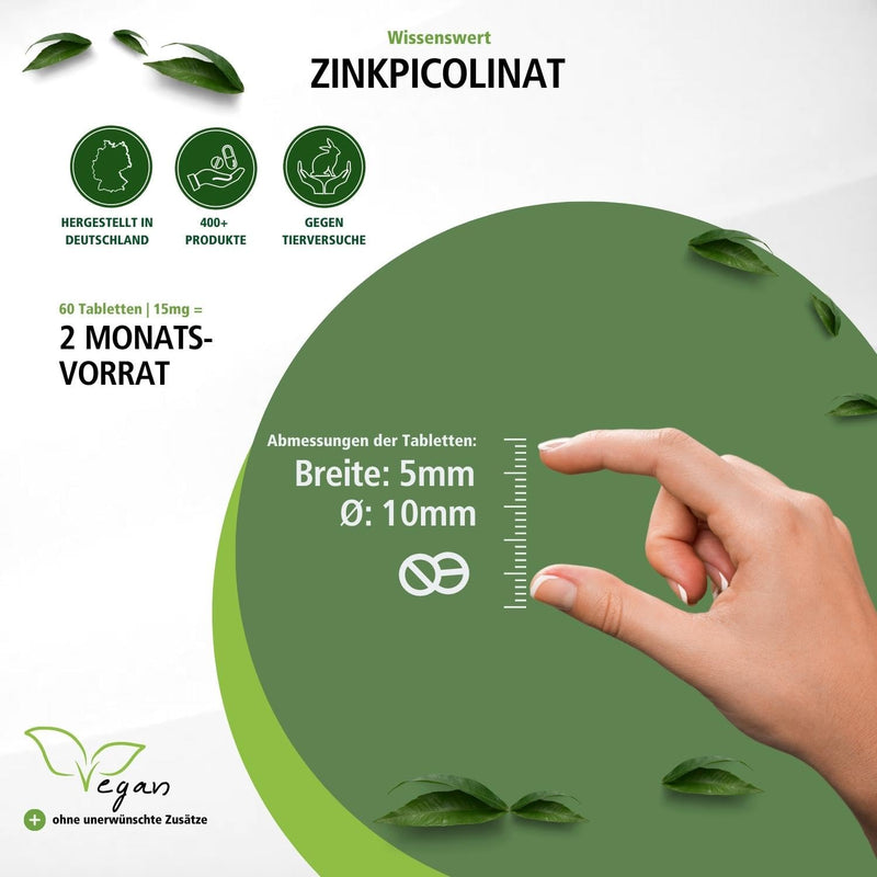 Fairvital | Zinc picolinate 15mg tablets - HIGH DOSE - VEGAN - 60 tablets - NewNest Australia
