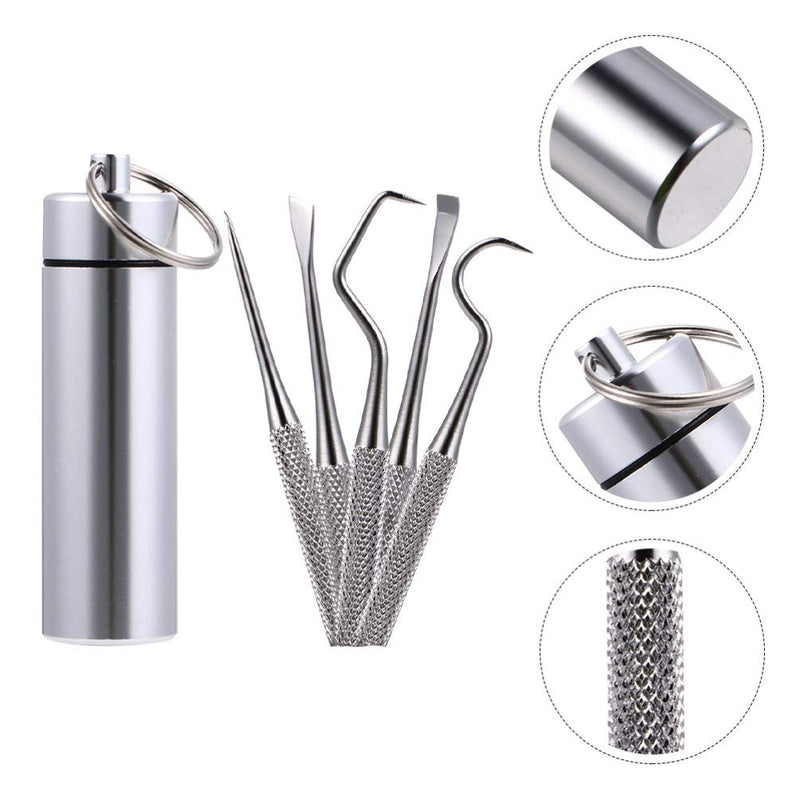 Healifty Tartar Remover Set Toothpick Tooth Cleaner With Box Key Ring Hand Chisel Oral Hygiene Tartar Cleaner Dental Care Accessories For Women Men Outdoor Travel Camping - NewNest Australia