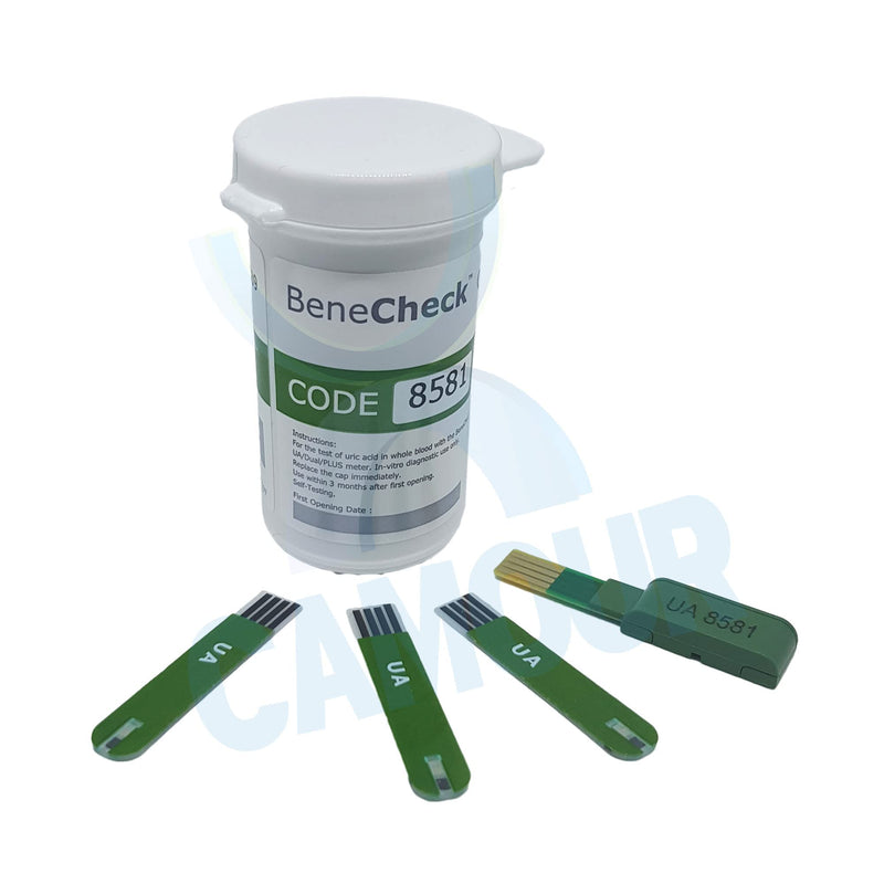 BeneCheck uric acid test strips BK-U1-25 pieces per pack - For use with the BeneCheck uric acid measuring system - NewNest Australia