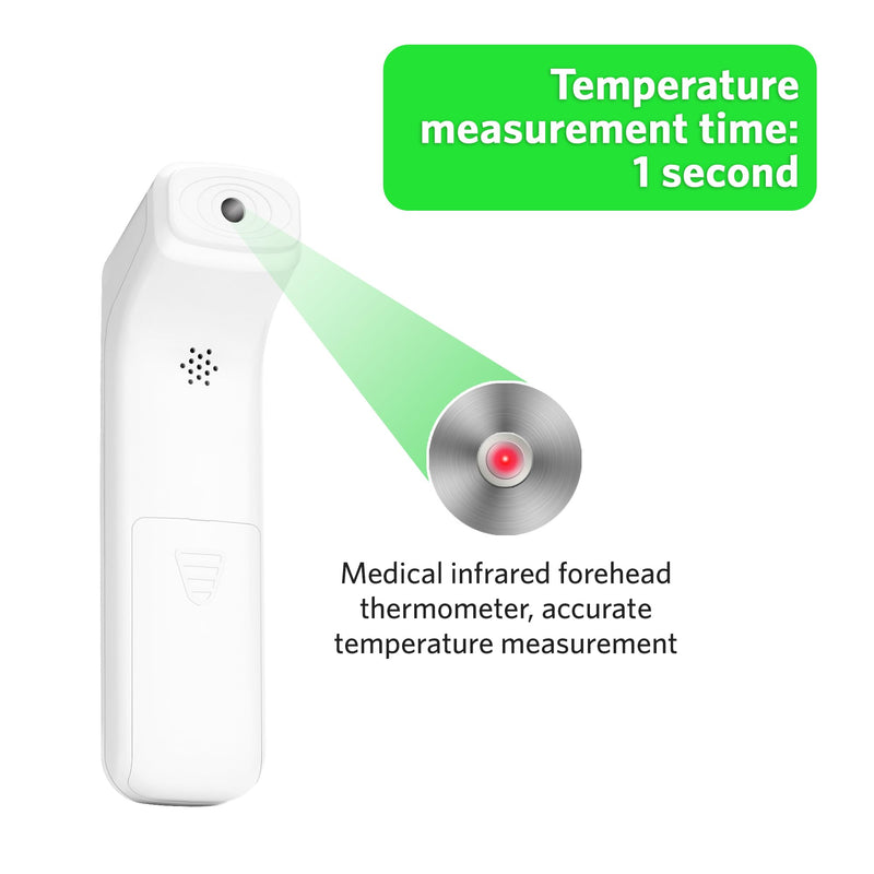 BESTEK Fever Thermometer Contactless Forehead Thermometer for Adults Baby, Digital Thermometer Fever with Accurate Measurements, Fever Alarm, LCD Display, °C or °F Switch, 32 Memory Recall, White - NewNest Australia