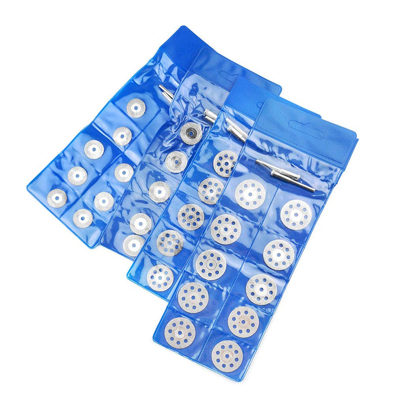 40 Pcs Diamond Cutting Wheel Kit (25mm/22mm/18mm/16mm Each 10), With 8pcs 3mm Mandrel and 2pcs Cross Screwdriver For Rotary Tool Cutting Gem Stones, Glass, Ceramics - NewNest Australia