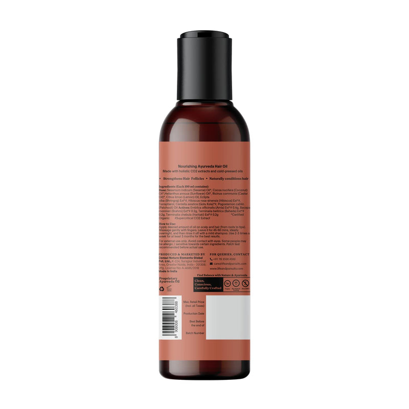 Life & Pursuits Amla Brahmi Hair Oil for Hair Growth - 100 ml Natural & Organic Hair Oil with Coconut, Castor, and Sesame for Strong & Thick Hair (Packaging May Vary) 100 ml (Pack of 1) - NewNest Australia