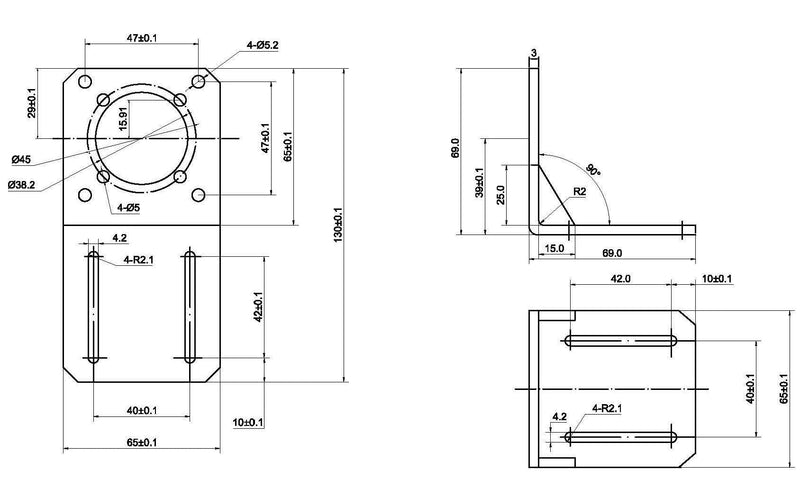 STEPPERONLINE NEMA 23 Stepper Motor (Economy Geared Stepper Motor) Alloy Steel Mounting Bracket ST-M2 - NewNest Australia