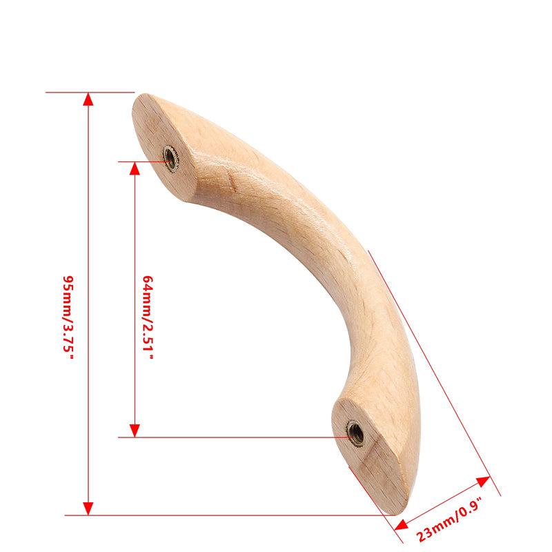 Uenhoy 10 Pcs Wooden Drawer Pulls Handles Solid Wood Handles for Kitchen Cabinets and Drawers - 3-3/4" Length, 2-1/2” Hole Spacing 2 1/2" Hole Center - NewNest Australia