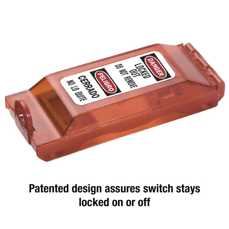 Master Lock 496B Lockout Tagout Universal Wall Switch Cover, Red 0.312 in. Shackle Diameter - NewNest Australia