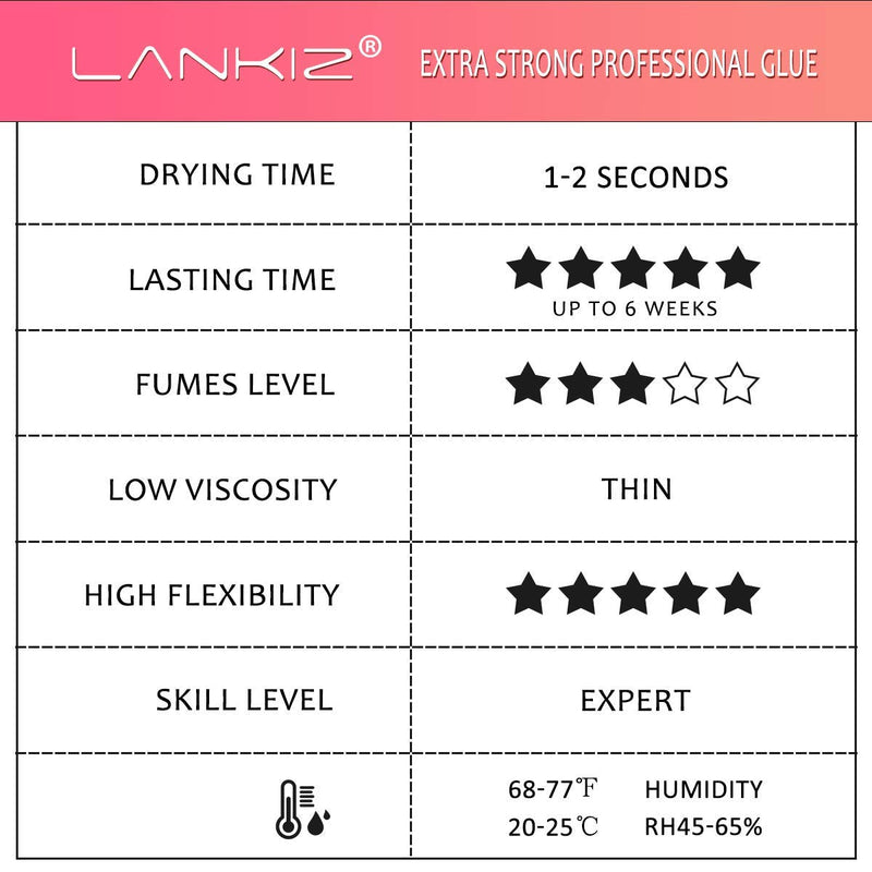 LANKIZ-Eyelash-Extension-Glue,10ml Individual Eyelashes Glue 1-2s Semi Permanent Eyelash Glue Individual Lashes with 6 Weeks Retention, Black Lash Extension Glue (Advanced Strong) Advanced Strong - NewNest Australia
