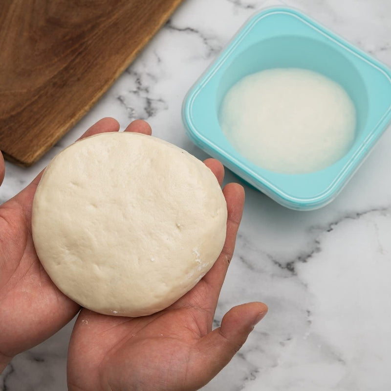 KEVJES Stackable Silicone Artisan Pizza Dough Proving Containers with Lids-2 pack-500ml Portion (Blue) Blue 2 - NewNest Australia