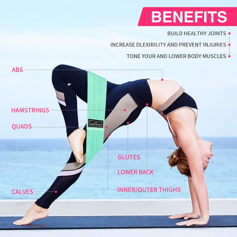 Resistance Bands [Set of 3], Fabric Resistance Hip Bands Set with 3 Resistance Levels for Hips & Glutes,Workout Booty Bands for Women and Men, Great for Strength Training,Yoga,Pilate,Fitness - NewNest Australia