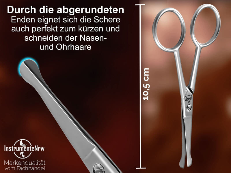 Beard Scissors Nose Hair Scissors Stainless Steel Beard Care Scissors Ear Hair Scissors Mustache Scissors With Rounded Ends For Shortening Ear Hair, Nose Hair And Beard Hair 10.5 Cm - NewNest Australia