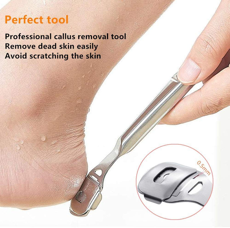 Foot Spatula, Foot File, Dead Skin Friction kit, Stainless Steel Foot Care Pedicure, Hands and feet Come Off Hard, Remove Solids, Cracked Skin. (Silver) Silver - NewNest Australia