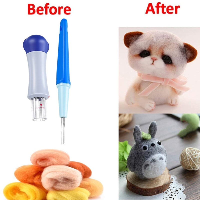 2 Pack Needle Felting Tools,Pen Style Needle Felting Tool with 3 Needles and Punch Style Felting Needle Tool with 7 Barbed Needles,Wool Needles Felt Punch for DIY Patchwork and Handicraft - NewNest Australia
