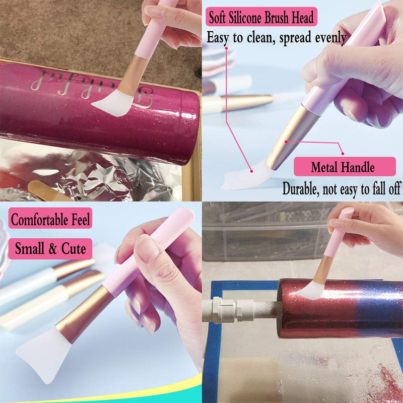 Silicon Epoxy Brushes Set for Making Epoxy Glitter Tumblers, Reusable Flexible Epoxy Application Sticks for Spreading an Even Coat of Epoxy Resin on Tumblers and Cups (Pack of 4) - NewNest Australia